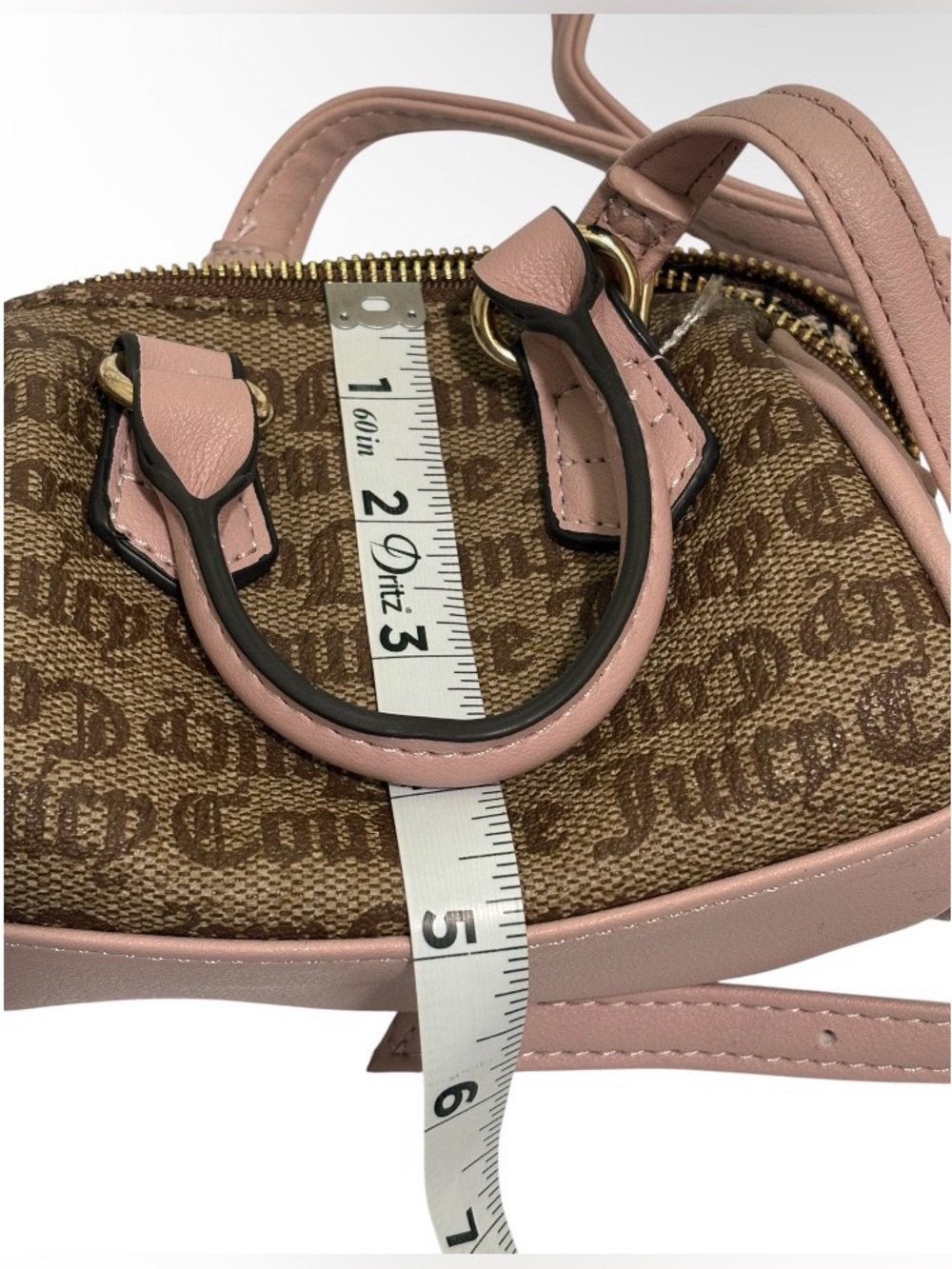 Juicy Couture Brown and Pink Mini Crossbody Satchel - Picture 5 of 7